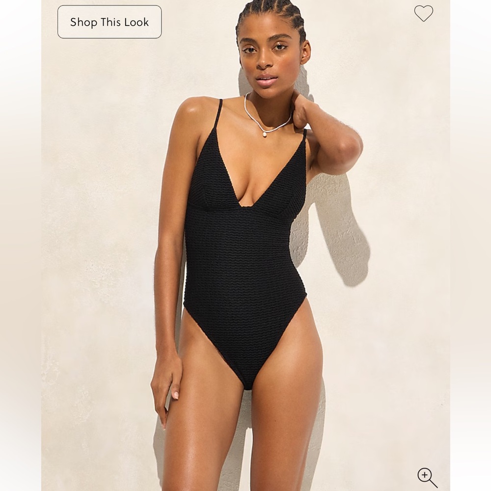 J Crew Plunge crochet one-piece